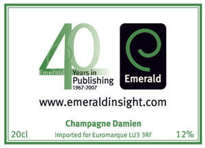 branded champagne anniversary label